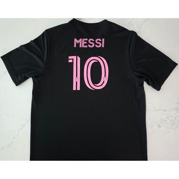 Adidas Inter Miami CF Messi 10 Soccer Jersey Black Grey Pink XL JW4340 NWT Mens - Picture 10 of 10